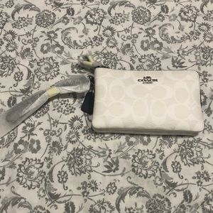 Coach Double Corner Zip Wristlet in Signature Canvas
